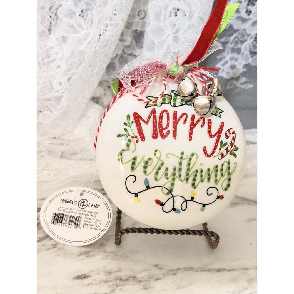 Magnolia Lane Merry Everything Ceramic Ornament (A3189)
